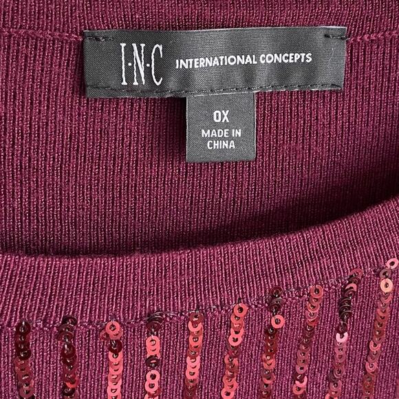 INC International Concepts Crewneck Sequin Sweater - Picture 3 of 4